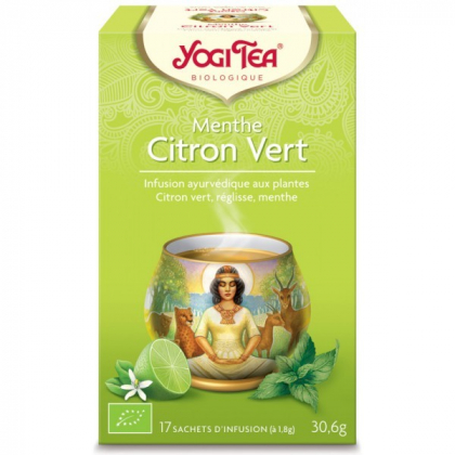 Infusion Aux Plantes Menthe Citron Vert Bio 17 Sachets 1,8g YOGI TEA