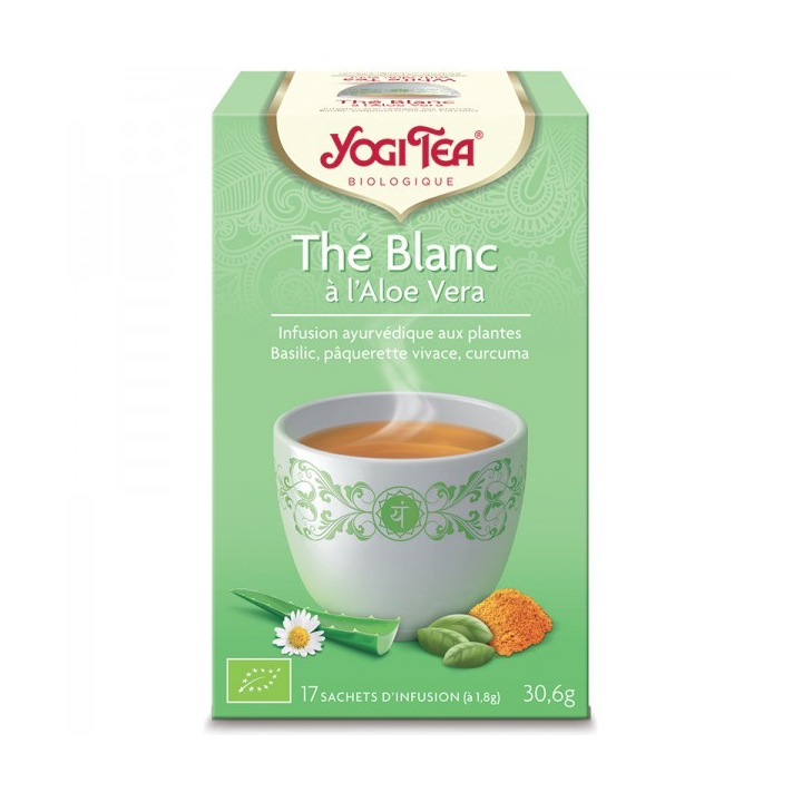 Infusion Aux Plantes Thé Blanc à l'Aloe Vera Bio 17 Sachets 1,8g YOGI TEA