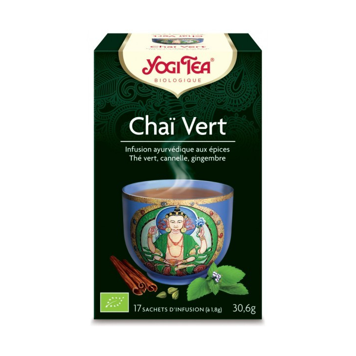 Infusion Thé Verts Chaï Vert Bio 17 Sachets 1,8g YOGI TEA