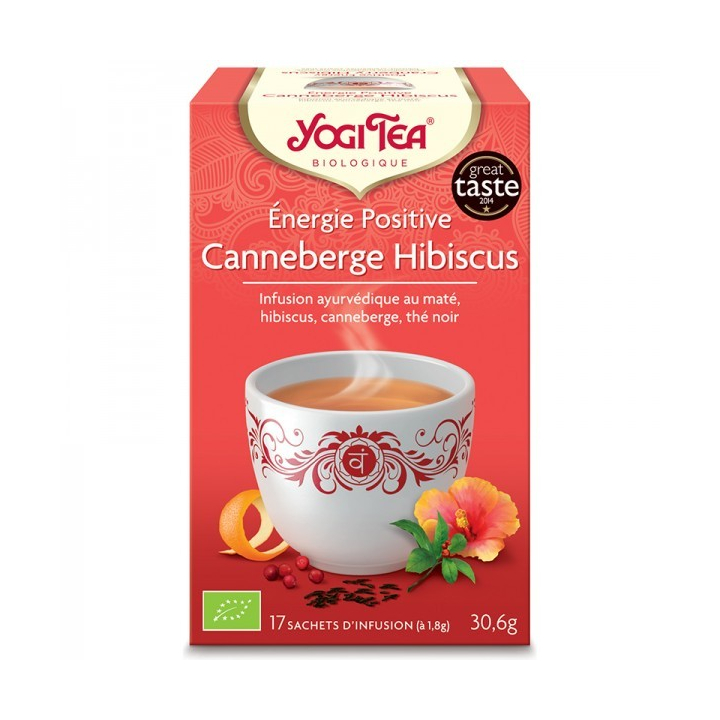 Thé Noirs Assam Canneberge Hibiscus Bio 17 Sachets 1,8g YOGI TEA