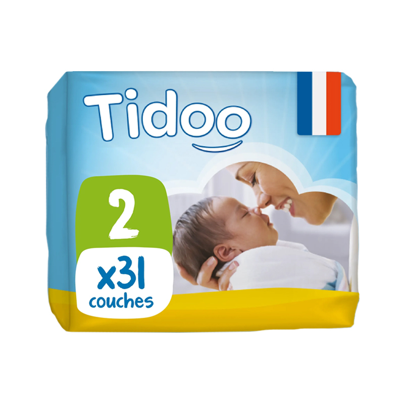 Couches écologiques - Taille 2 - 3/6 kg - Pack de 31