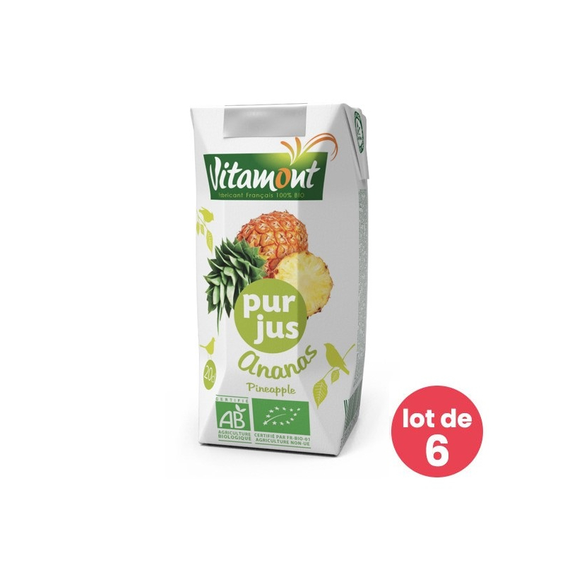 Pur jus d'ananas 6 x 20 cl Vitamont, Belvibio