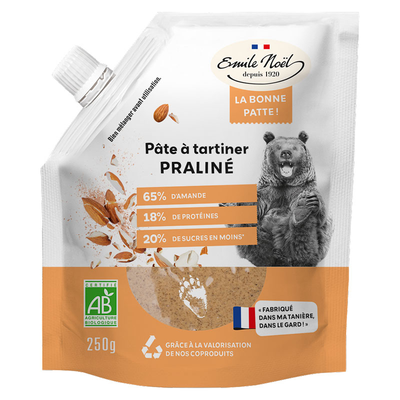 Pâte à tartiner bio - Praliné - Doypack de 250g