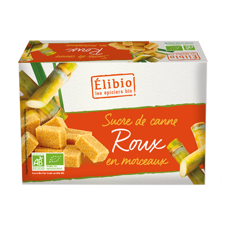 Sucre de canne roux en morceaux - 1kg