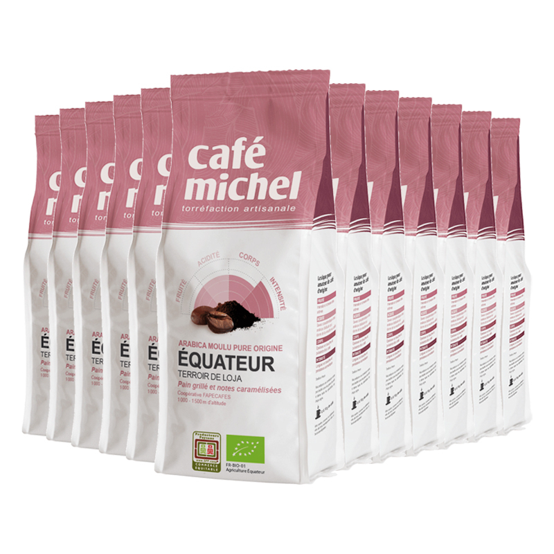 Café bio moulu - Équateur - Lot de 12x250g