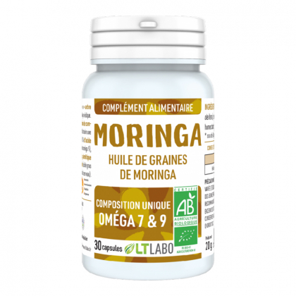 Huile de graines de Moringa bio - Oméga 7 et 9 - 30 capsules