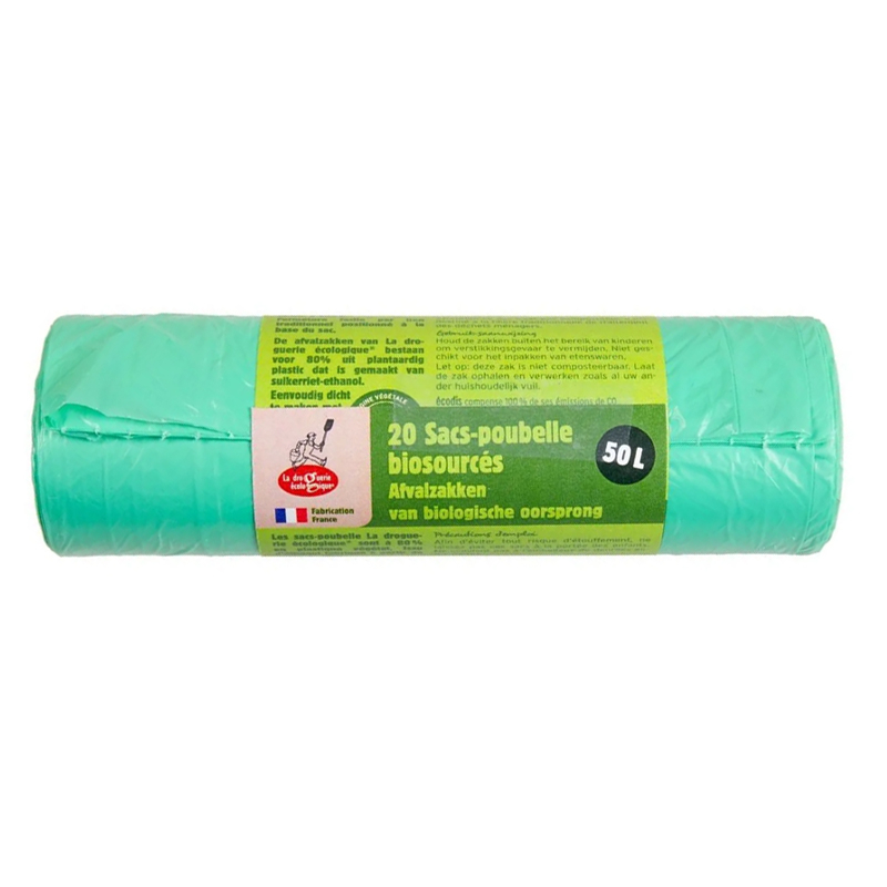 Sac poubelle 50L en bioplastique - Rouleau de 20x50L