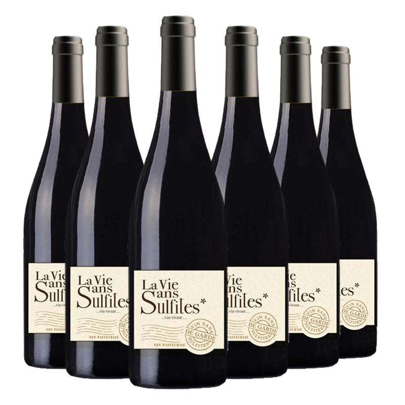 La Vie sans Sulfites - Côte du Rhône Rouge sans sulfites - Carton de 6 bouteilles de 75cL