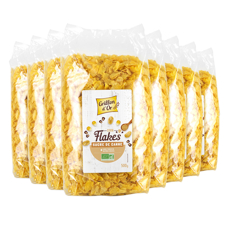 Corn flakes au sucre de canne - Lot de 8x500g