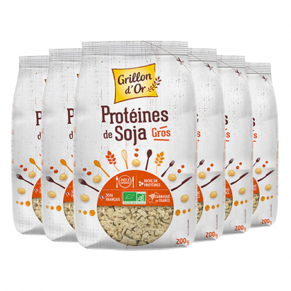 Protéines de soja - Gros morceaux - Lot de 6x200g