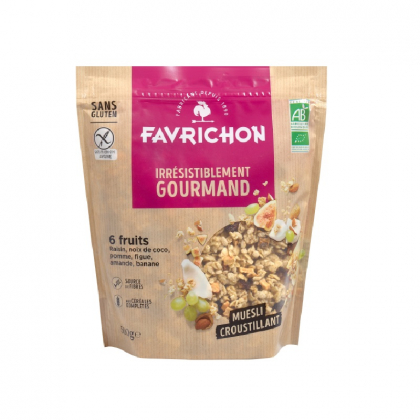 Muesli croustillant 6 fruits 500g Favrichon-Belvibio