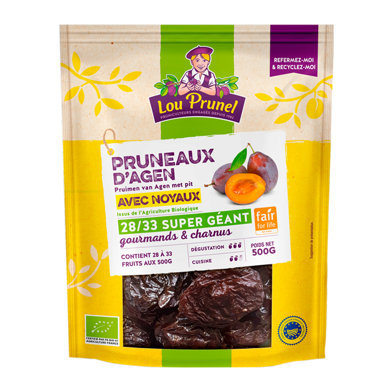 Pruneaux d'Agen entiers bio très gros - 500g