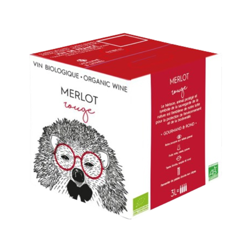 Hérisson Malin Rouge - Merlot rouge bio - BIB 3L