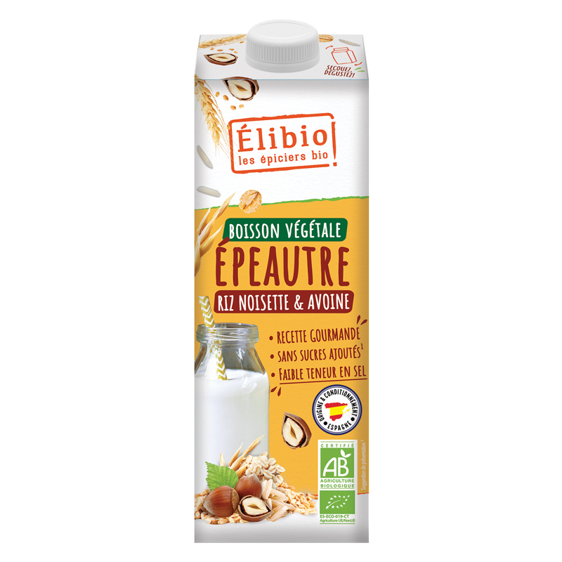 Boisson végétale - Épeautre, riz, noisette et avoine - 1L