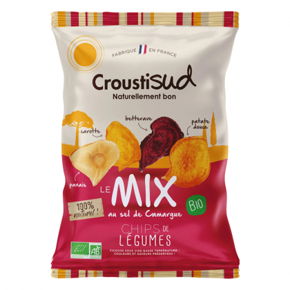 Mix chips de légumes bio au sel de Camargue - 90g