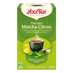 Infusion ayurvédique au thé vert bio - Matcha citron - 17 infusettes