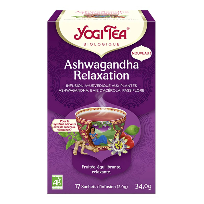 Infusion ayurvédique aux plantes bio - Ashwagandha relaxation - 17 infusettes