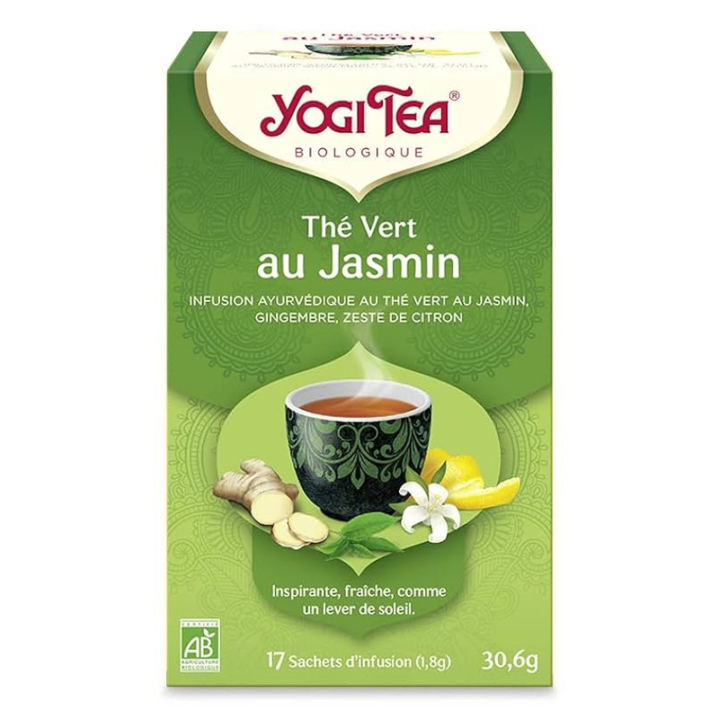 Infusion ayurvédique au thé vert bio - Jasmin - 17 infusettes