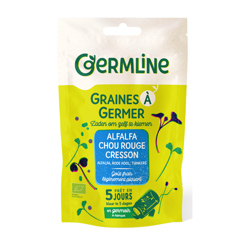 Graines à germer - Alfalfa cresson chou rouge - 150g