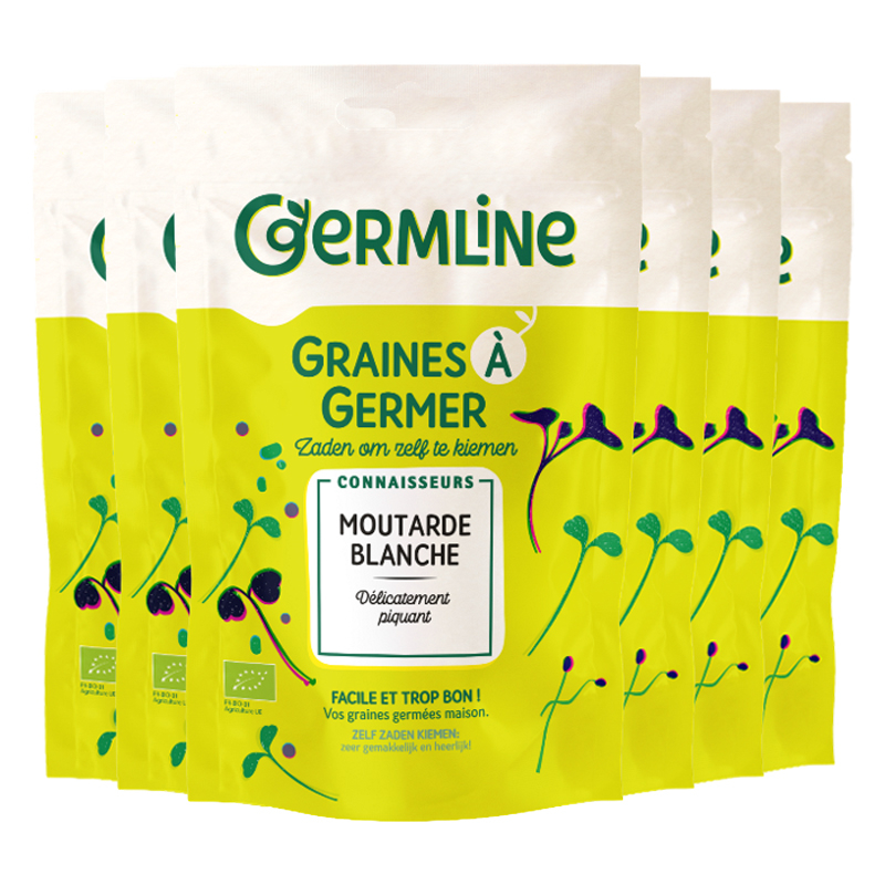 Graines à germer - Moutarde blanche - Lot de 6x100g