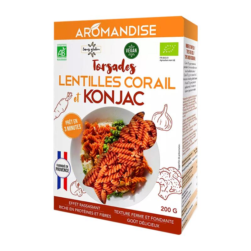 Torsades de konjac et lentille corail - 200g