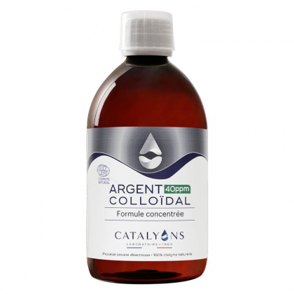 Argent Colloïdal 40 ppm - Formule concentrée - Flacon de 500ml