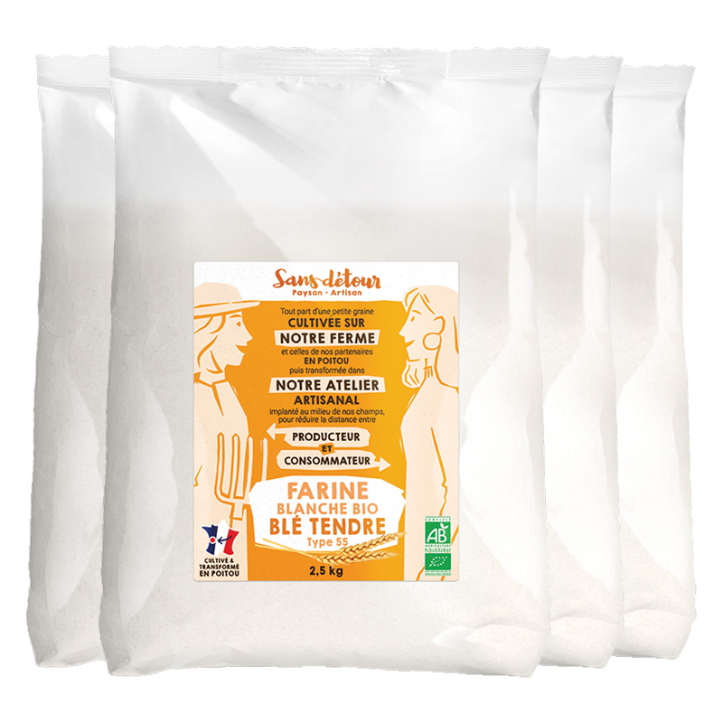 Farine de blé T55 - Lot de 4x2,5kg