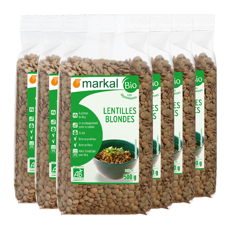 Lentilles blondes origine Italie - Lot de 6x500g