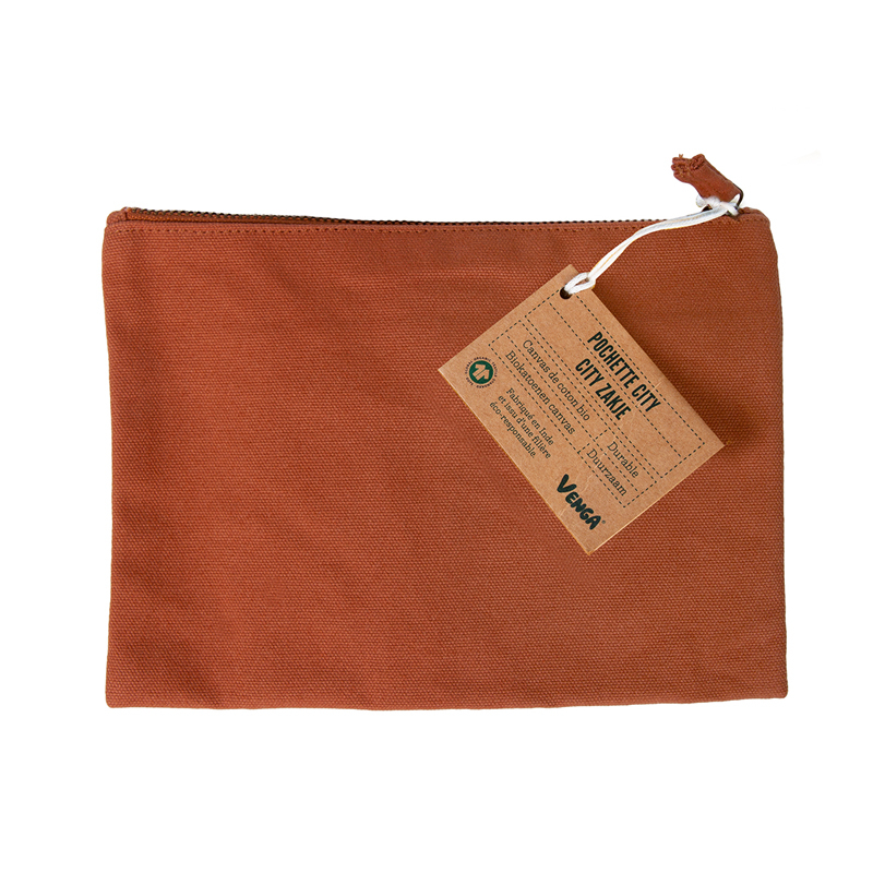 Pochette en coton bio - City terracotta