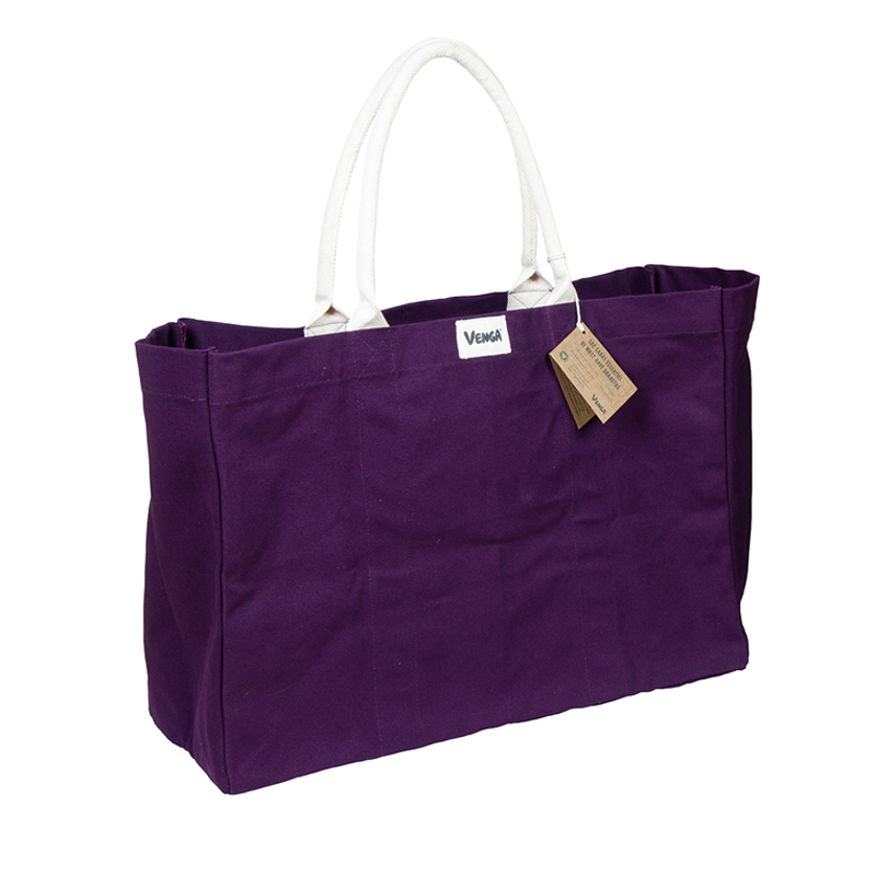 Sac cabas en fibres 100% bio - Aubergine