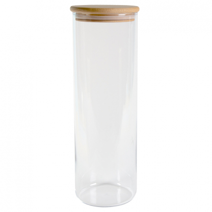 Bocal verre avec couvercle bois - 1,8L