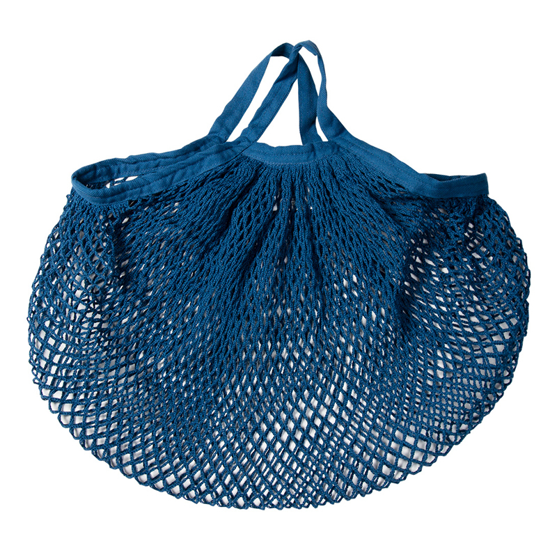 Sac filet à provisions en coton bio - Blue jean