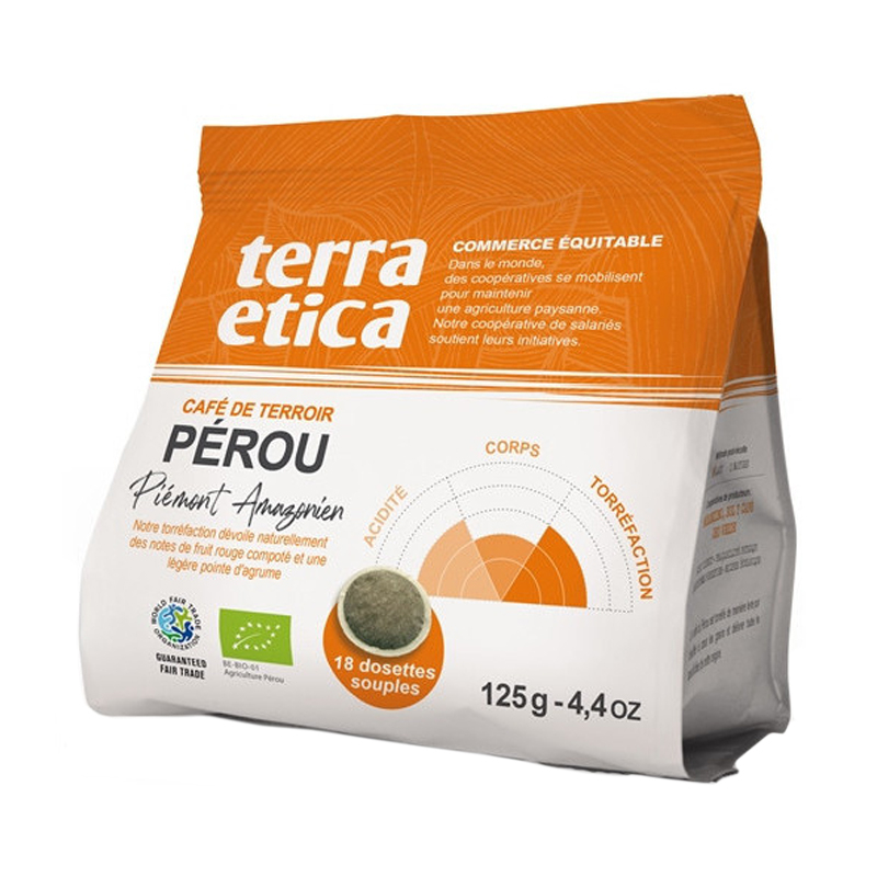 Café bio en dosettes - Pérou - 125g