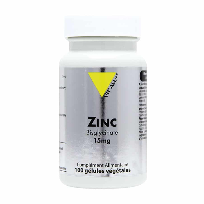 Zinc bisglycinate 15mg - 100 gélules végétales