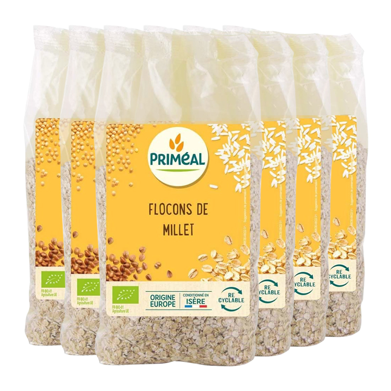 Flocons de millet - Lot de 6 x 500g