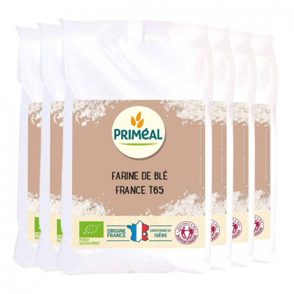 Farine de blé blanche type 65 - Lot de 6 x 1kg