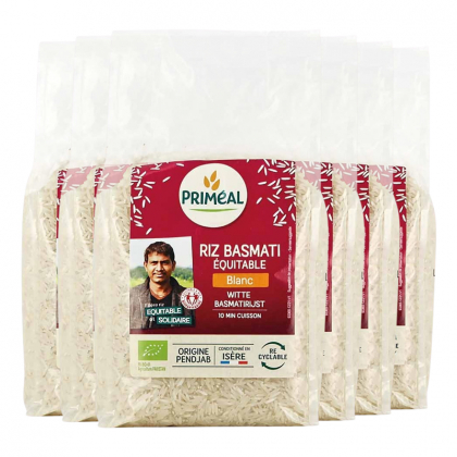 Riz basmati blanc bio et équitable -Lot de 6x1kg