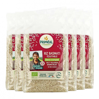 Riz basmati demi complet bio et équitable - Lot de 6x1kg