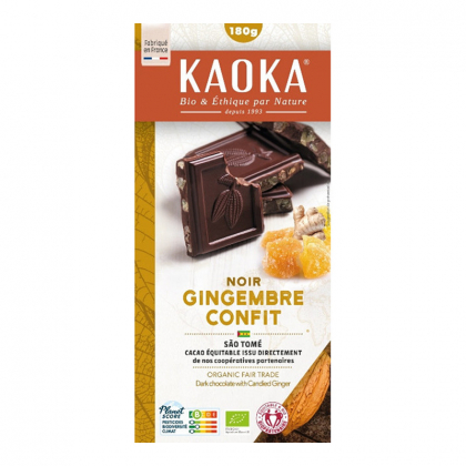 Chocolat noir gingembre confit - 180g