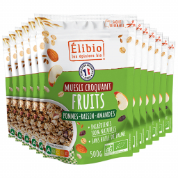 Muesli croquant bio - Fruits - Lot de 12x500g