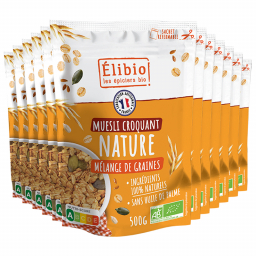 Muesli croquant bio - Nature - Lot de 12x500g