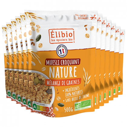 Muesli croquant bio - Nature - Lot de 12x500g