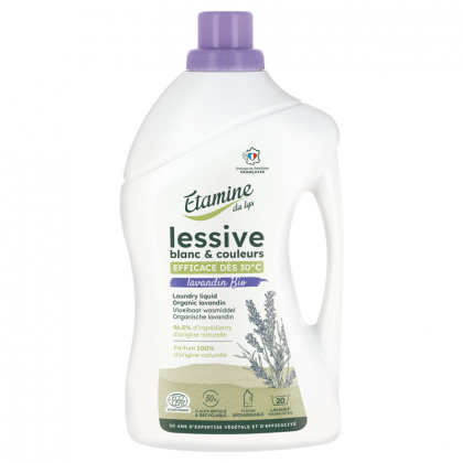 Lessive liquide écologique - Lavandin blanc & couleur - 1L