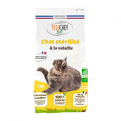 Croquettes à la volaille pour chat stérilisé - 2kg