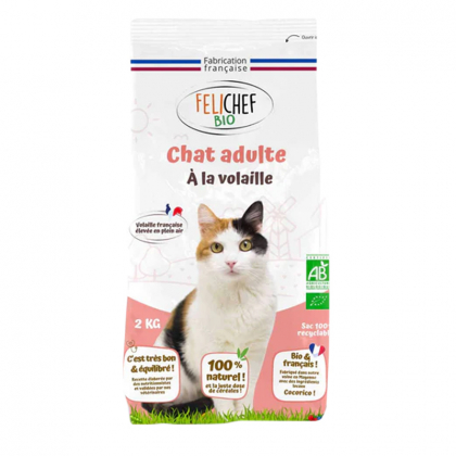 Croquettes à la volaille pour chat adulte - 2kg