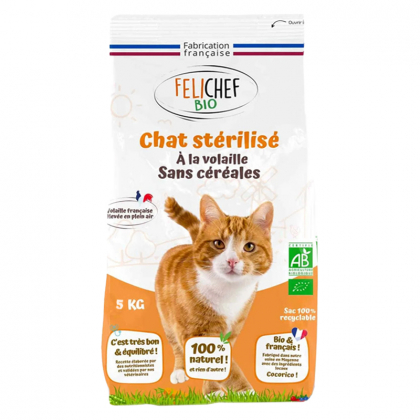 Croquettes à la volaille sans céréales pour chat stérilisé - 5kg