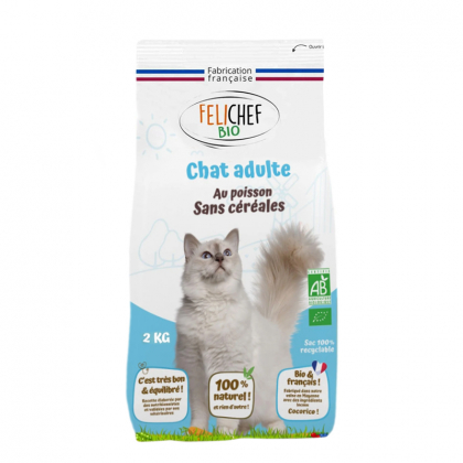 Croquettes au poisson pour chat adulte - 2kg