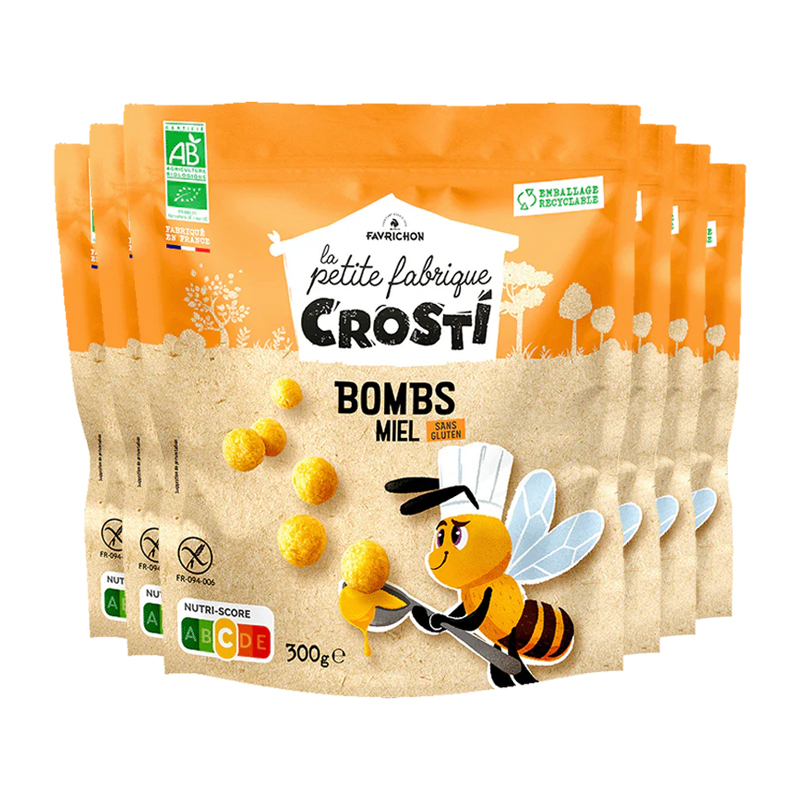 Crosti bombs sans gluten - Billes de maïs soufflées au miel - Lot de 6x300g