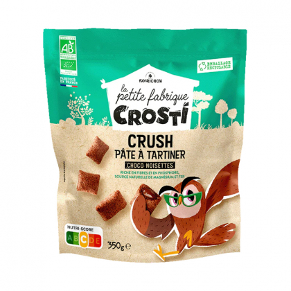 Crosti crush bio - Céréales fourrées pâte à tartiner choco noisette - 350g