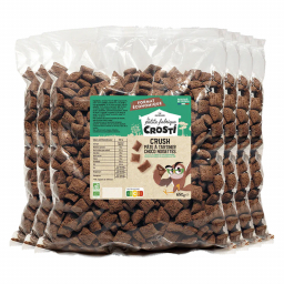 Crosti crush bio - Céréales fourrées pâte à tartiner choco noisette - Lot de 6x650g